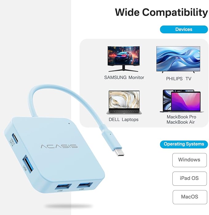 ACASIS USB C Hub 10Gbps, USB C to 4K 60Hz HDMI Adapter - Image 6
