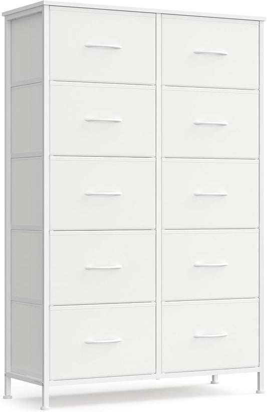 SONGMICS Dresser for Bedroom, Chest of Drawers, 10 Non-Woven Fabric Drawers by SONGMICSbySONGMICSHOME