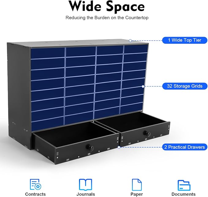 Adjustable Literature Organizer, 32 Compartments Mail Sorter Organizer - Image 3