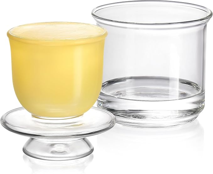 Butter Crock, Elegant Crystal Glass French Butter Dish by Hekeieon