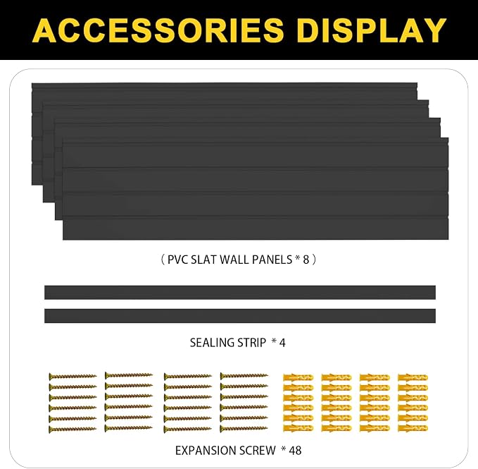 4'H x 4'W PVC Slatwall Panels Garage Wall Storage System - Image 5