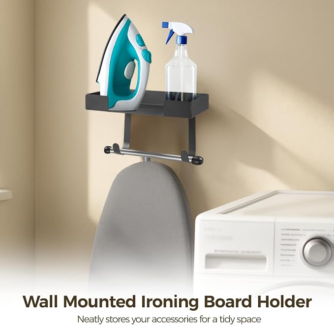 Wall Mounted Ironing Board Holder, Metal Iron and Ironing Board Hanger - Image 2