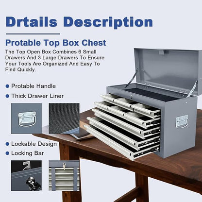 Tool Chest 13-Drawer with Double Door Handle, 2 in 1 Detachable Rolling Tool - Image 5
