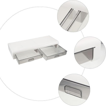 Monitor Riser Stand with Transparent Black Drawer Sturdy Computer Holder Desk - Image 7