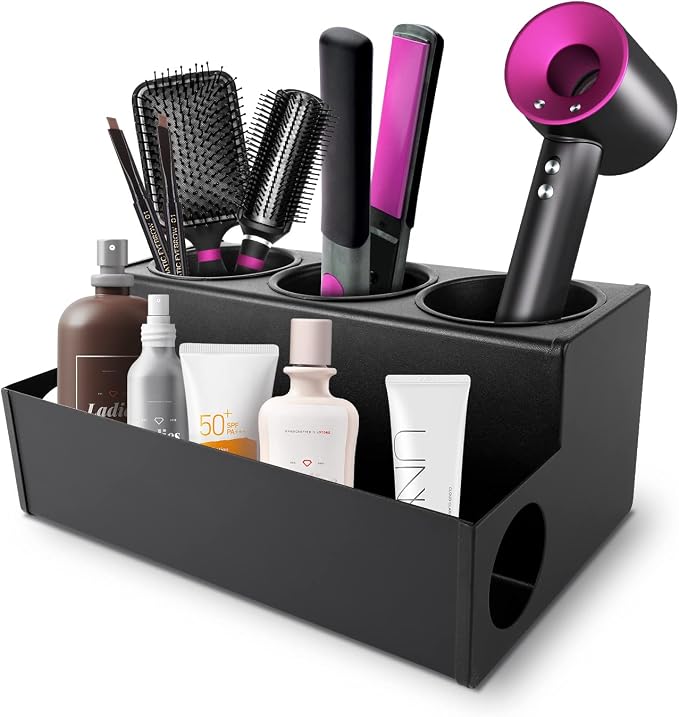 Hair Tool Holder Stainless: Wall Mounted Organizer by TWIZIUAQHOME