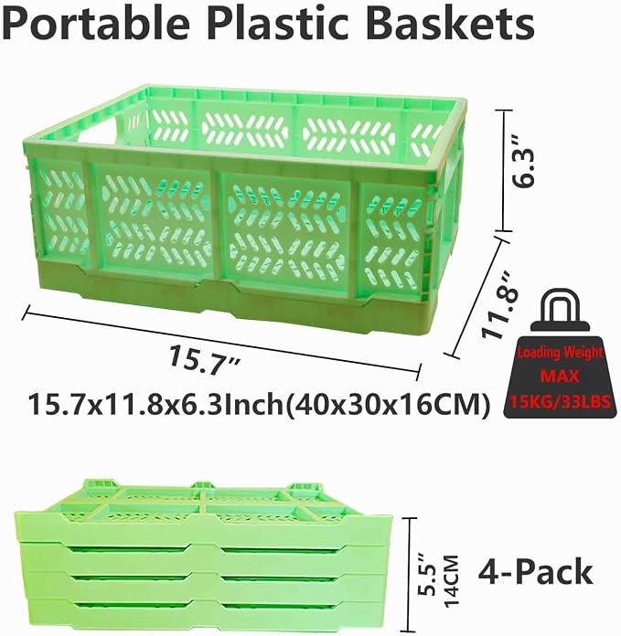 20L Folding Crate, Collapsible Storage Crates - Image 2