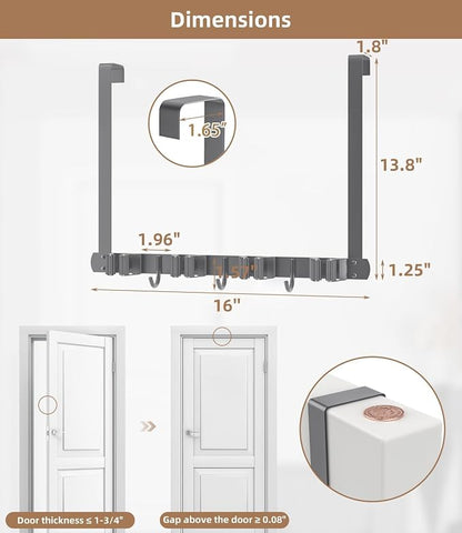 Broom Holder Over The Door-304 Stainless Steel Mop and Broom Holder Wall - Image 8
