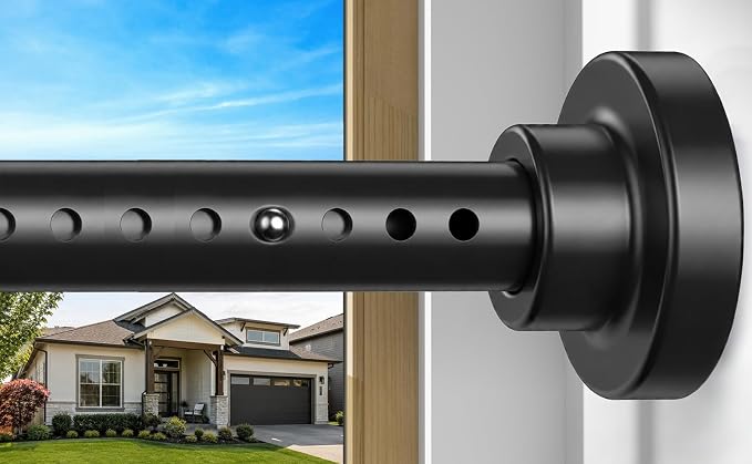 Tension Curtain Rod Black Tension Rod 40 to 183 Inch Spring Curtain Rods Non by ZipGloTensionRod
