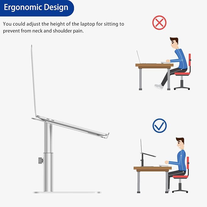 BESIGN LSX6N Laptop Stand, Ergonomic Adjustable Notebook Riser Holder, Computer - Image 8