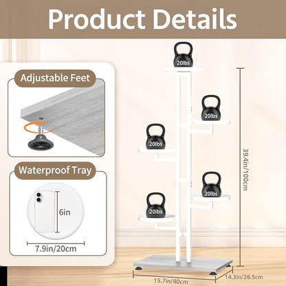 LASZOLA White 5 Tiered Plant Stand Indoors Heavy Duty Metal Rack, Sturdy Multi - Image 6