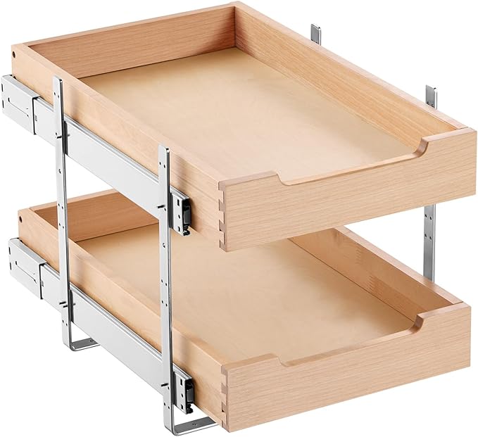 VEVOR 2 Tier Pull Out Cabinet Organizer, Soft Close Slide out Shelf, Heavy-Duty by VEVOR