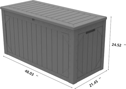 100 Gallon Resin Deck Box, Waterproof Outdoor Storage Box - Image 3