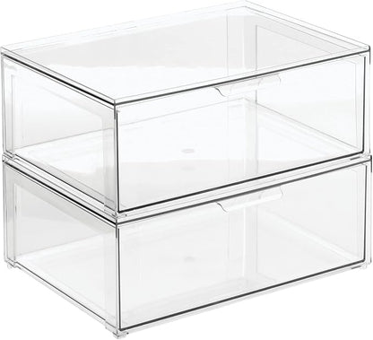 mDesign Plastic Stackable Bathroom Storage Organizer Bin Containers - Image 9