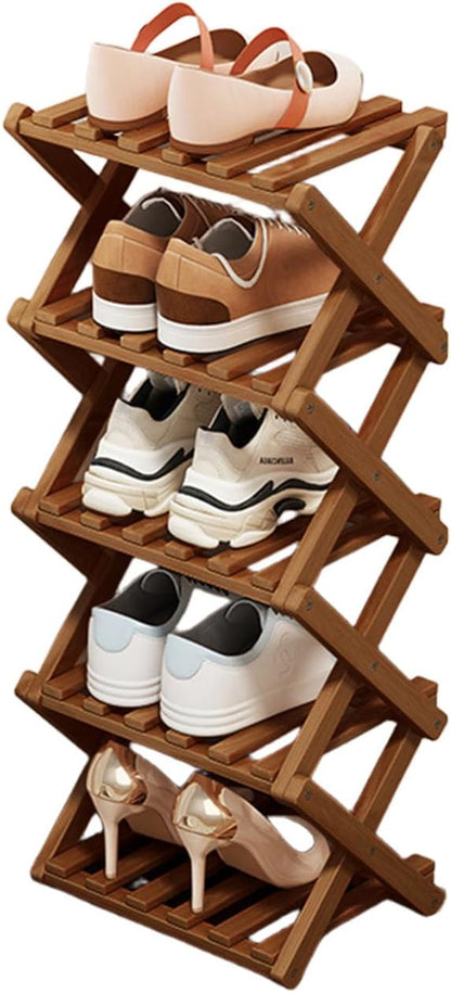 YYW Bamboo Shoe Rack for Entryway, Free Free Standing Shoe Racks Shelf Closet by YYW