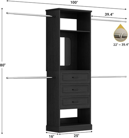 Unikito Closet System, 4FT - 9FT Closet Organizer - Image 7