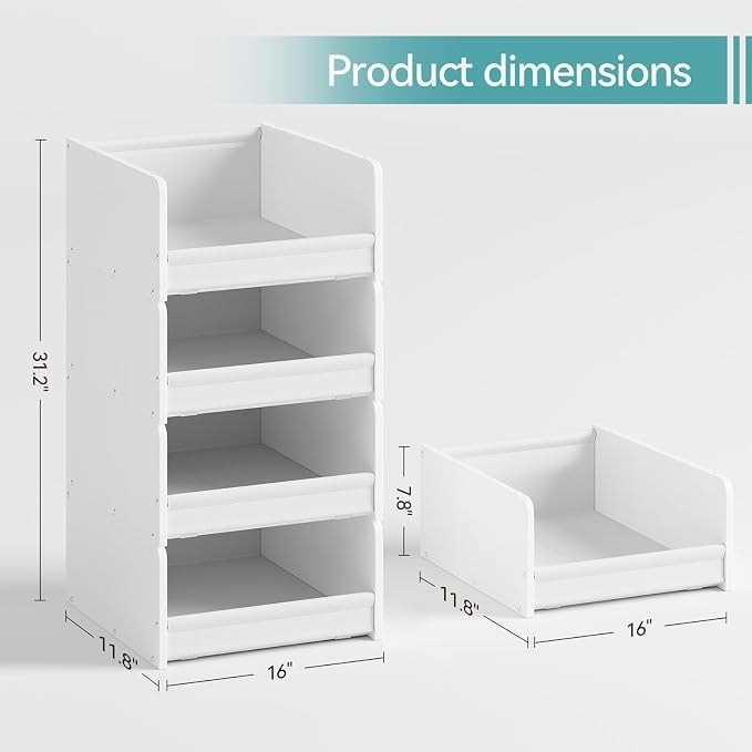 FOUCSSOMEI Closet Organizers and Storage, Stackable Closet Organizer, Wooden - Image 3