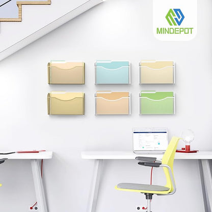 MINDEPOT Wall File Organizer, Hanging Wall File Holder, 6 Pack, Metal Mesh Wall - Image 7