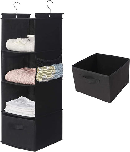 MAX Houser 4-Shelf Hanging Closet Organizer, Space Saver, Cloth Hanging Shelves by MAXHouser