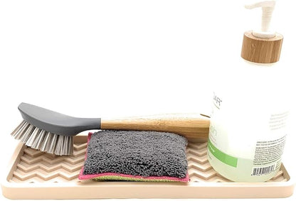 Happitasa Silicone Kitchen Sink Organizer Tray, Sponge Holder and Countertop - Image 2