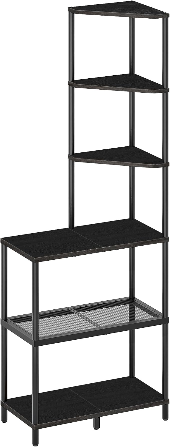 6-Tier Corner Shelf, Industrial Corner Bookshelf - Image 8