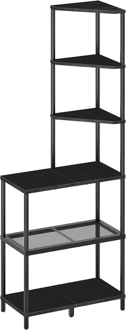 6-Tier Corner Shelf, Industrial Corner Bookshelf - Image 8