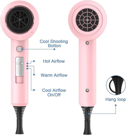 slopehill Professional Ionic Hair Dryer, Powerful 1800W Fast Drying Low Noise - Image 4