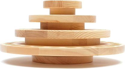63 Slots Essential Oil Bottle Holder 4 Tiers Wooden Rotating Round Essential - Image 2