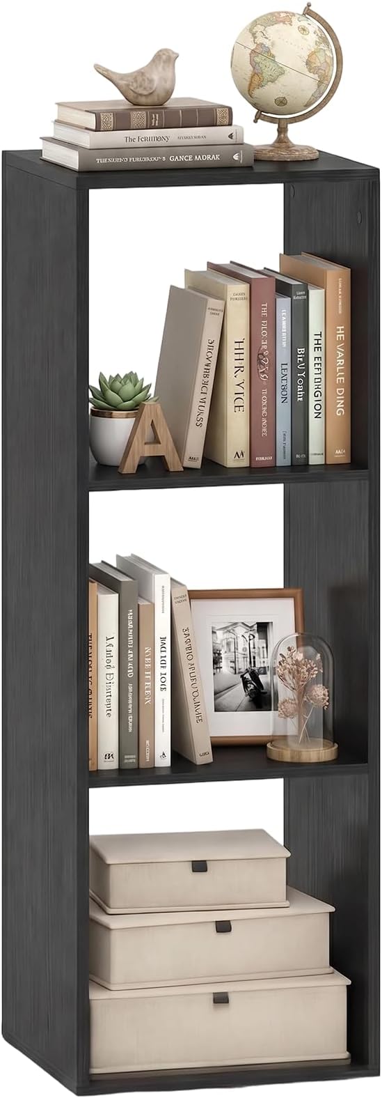 POWERSTONE 3 Cube Storage Organizer, 3 Tier Cubby Bookshelf Freestanding by POWERSTONE%C2%AE