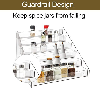 WUIVIUT Spice Rack Organizer For Cabinet, Acrylic Tier Spice Shelf Can Storage - Image 5