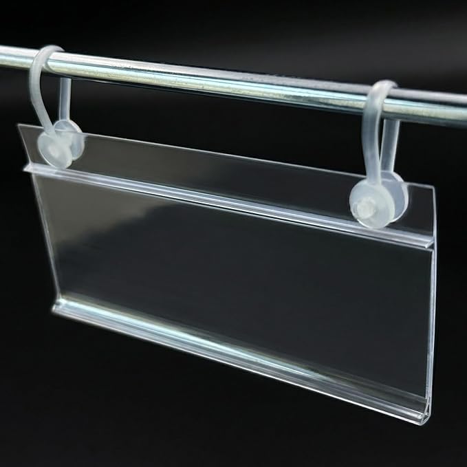 Elsjoy 100 Pack Plastic Wire Shelf Label Holders, Reusable Basket Label Holders - Image 7
