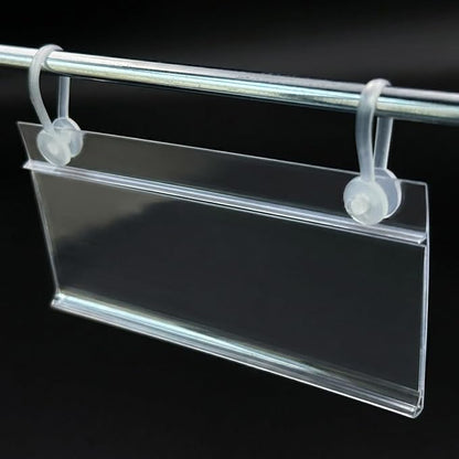 Elsjoy 100 Pack Plastic Wire Shelf Label Holders, Reusable Basket Label Holders - Image 7