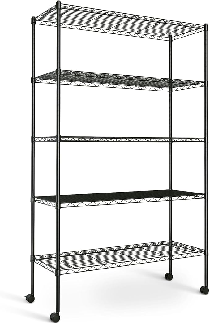 Simple Deluxe Heavy Duty 5-Tier Storage Shelving Unit, 35.83" W x 13.98" D x by SimpleDeluxe