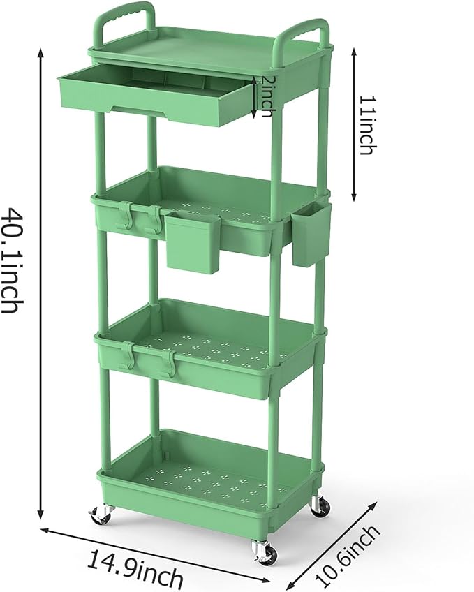 4 Tier Rolling Utility Cart - Image 2