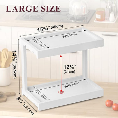 MARTY 2 Tier 15.75"x8.9" Large Countertop Shelf Organizer Spice Rack, Coffee - Image 5