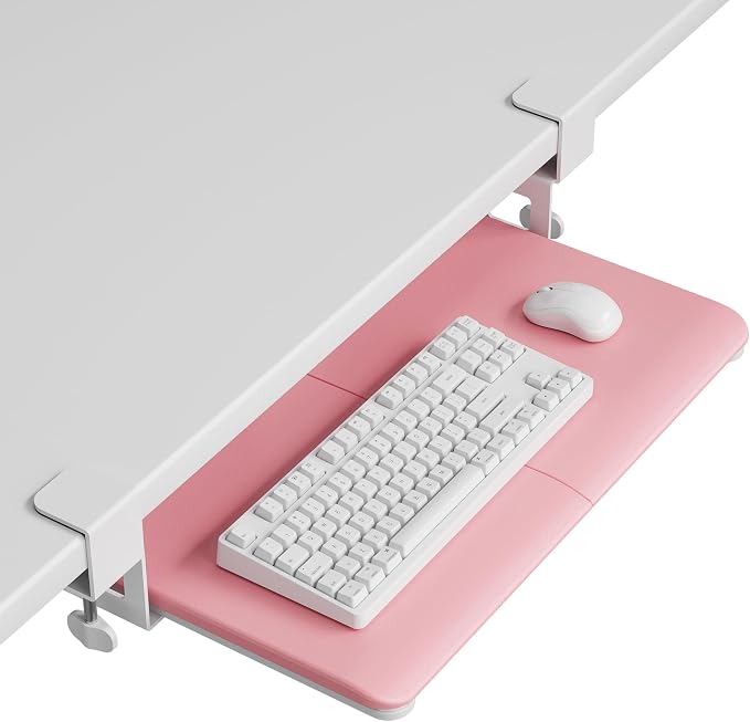 BONTEC KMT01-PJ Under Desk Keyboard Tray, Pull-Out Keyboard & Mouse Platform by BONTEC