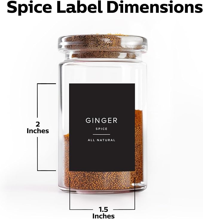230 Black Spice Labels by ThreeKin | Waterproof & Oil-Resistant Pre-Printed - Image 9