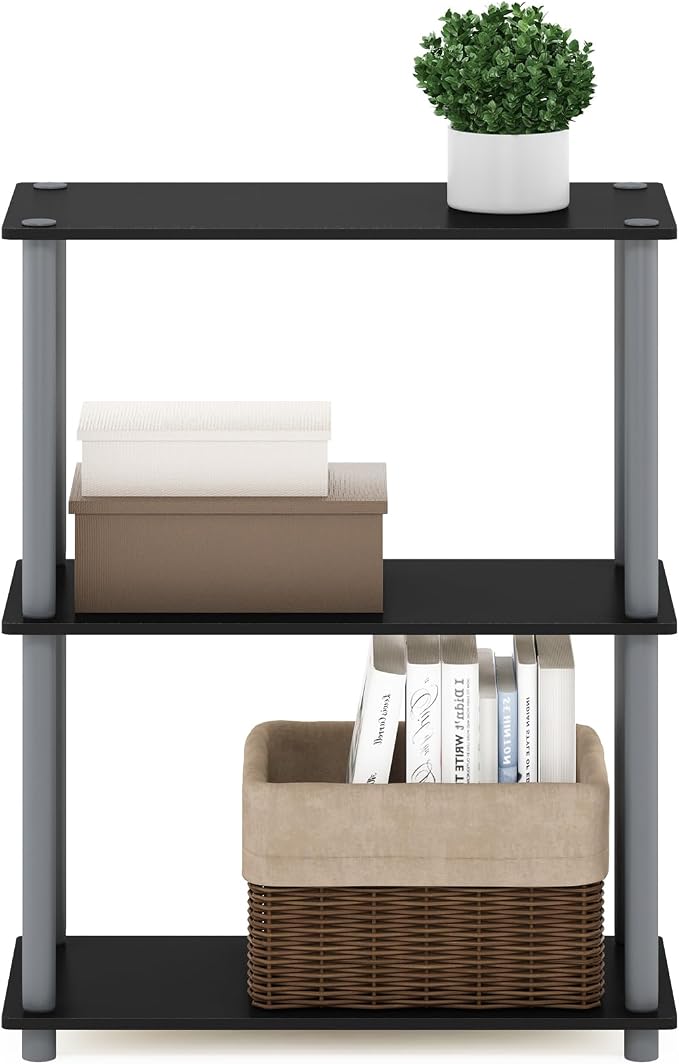 Furinno TURN-N-TUBE Storage Shelves, 3-Tier Book Shelf, Corner Shelf, Toolless - Image 4
