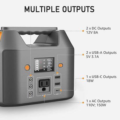 EnginStar Portable Power Station 150W 155Wh Solar Generator 110V 42000mAh - Image 3