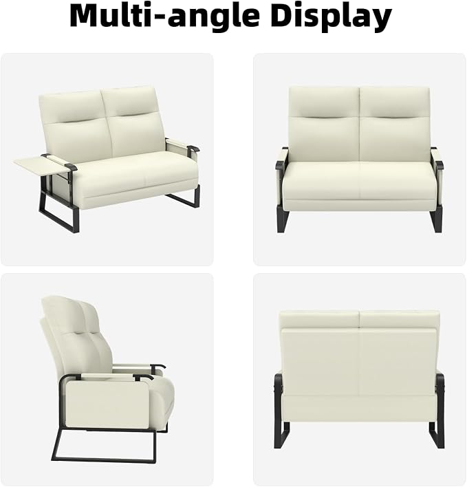 Faux Leather Loveseat, Upholstered Loveseat - Image 9