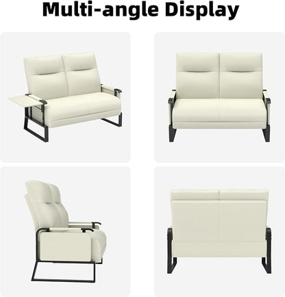 Faux Leather Loveseat, Upholstered Loveseat - Image 9