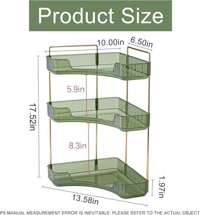 Corner Bathroom Countertop Organizer, Vanity Trays - Image 2