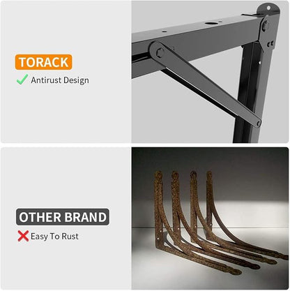 TORACK 24" Folding Shelf Brackets Heavy Duty Shelf Bracket Wall Mounted - Image 5