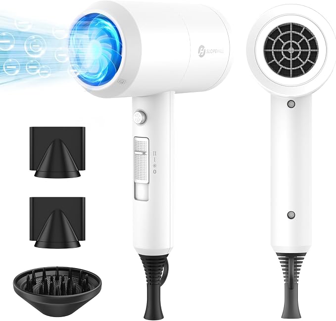 slopehill Professional Ionic Hair Dryer, Powerful 1800W Fast Drying Low Noise by slopehill