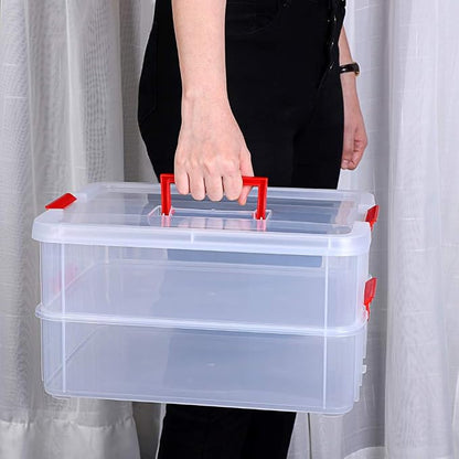 JUXYES 2-Tiers Stack Carry Storage Box - Image 4