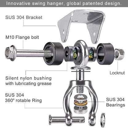 SELEWARE Silent Swing Hanger Heavy Duty Bearing Swing Hooks 1 Pack | 360° - Image 4