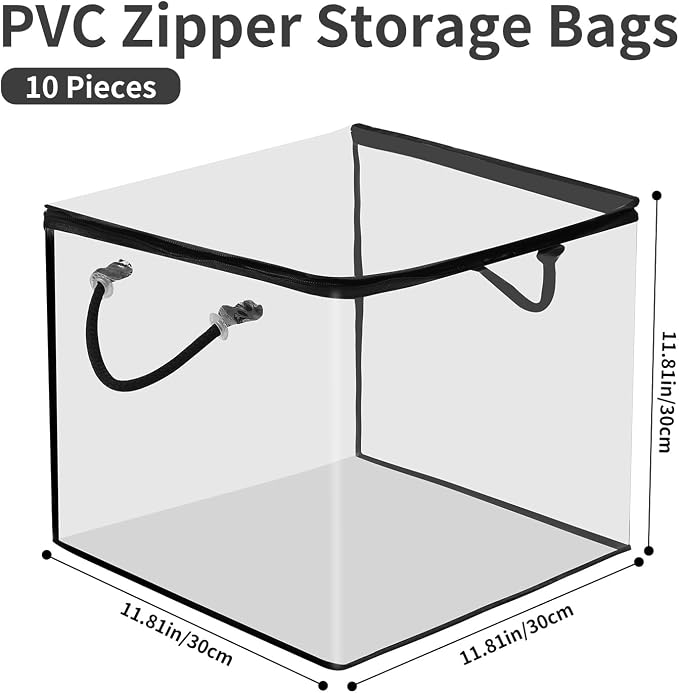 10 PCS Clear Zippered Storage Bags - Image 2