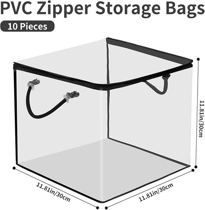 10 PCS Clear Zippered Storage Bags - Image 2