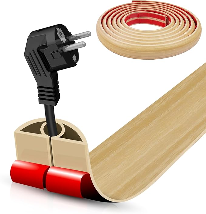 Floor Cord Cover Self Adhesive Cord Hider, 10FT Cable Management, Extension by DBHXXMB-HH