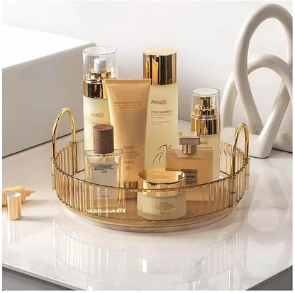 360° Rotating Makeup Organizer, Bathroom Makeup Carousel Spinning Holder Rack by Etlegor