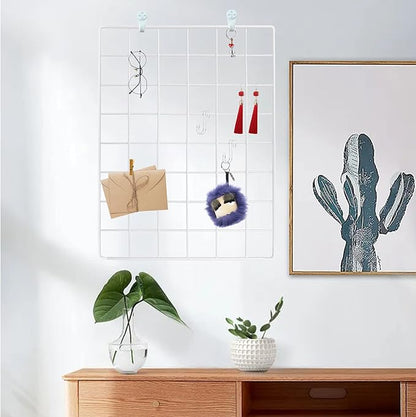 GBYAN Wall Grid 2 Pack Wire Photo Grid Panels Memo Board Wall Organizer - Image 5